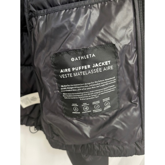 Athleta Black Aire Puffer Jacket Woman Size S - Picture 4 of 6